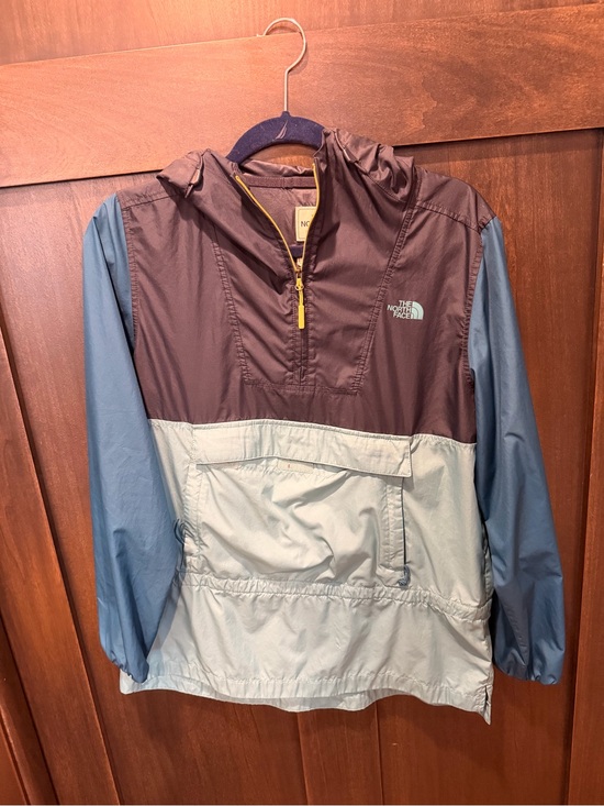 The North Face Jackets & Blazers - The North Face womens Three-Tone Pullover Rain Anorak - Brown, Light Blue & Blue